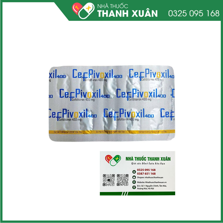Cefpivoxil 400 điều trị nhiễm khuẩn nhẹ đến trung bình như nhiễm khuẩn đường hô hấp, nhiễm khuẩn da và cấu trúc chưa biến chứng